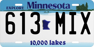 MN license plate 613MIX