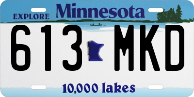 MN license plate 613MKD