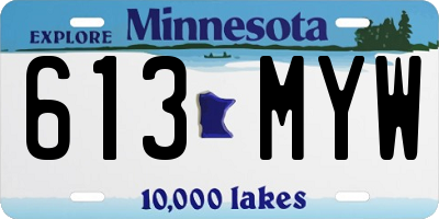 MN license plate 613MYW