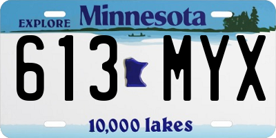 MN license plate 613MYX