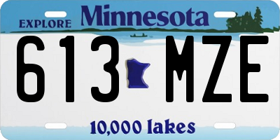 MN license plate 613MZE