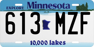 MN license plate 613MZF