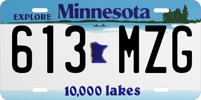 MN license plate 613MZG