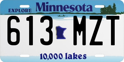 MN license plate 613MZT