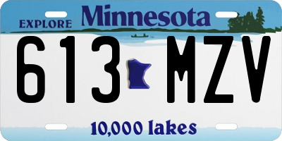 MN license plate 613MZV