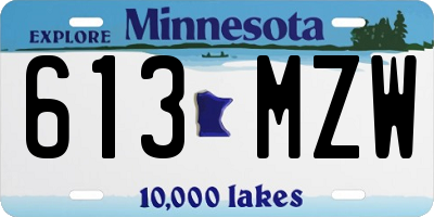 MN license plate 613MZW