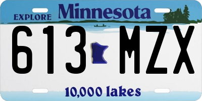 MN license plate 613MZX