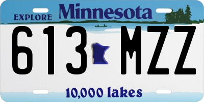 MN license plate 613MZZ