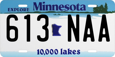 MN license plate 613NAA
