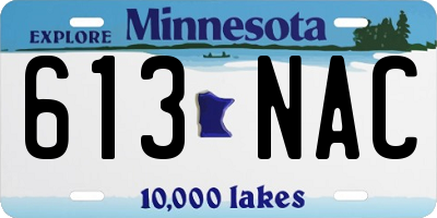MN license plate 613NAC
