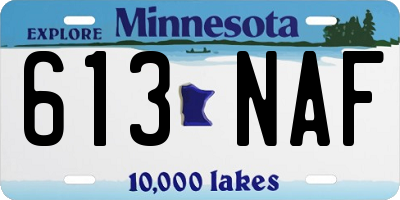 MN license plate 613NAF