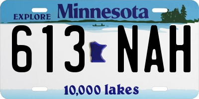 MN license plate 613NAH