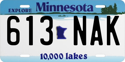 MN license plate 613NAK