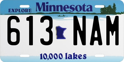 MN license plate 613NAM