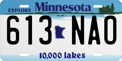 MN license plate 613NAO
