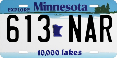 MN license plate 613NAR