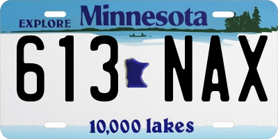 MN license plate 613NAX