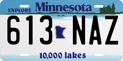 MN license plate 613NAZ