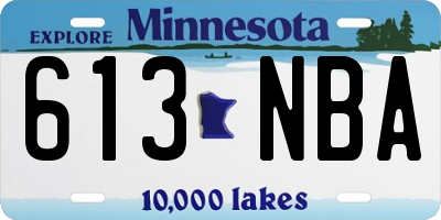 MN license plate 613NBA