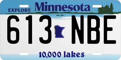 MN license plate 613NBE