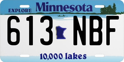 MN license plate 613NBF