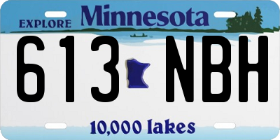 MN license plate 613NBH