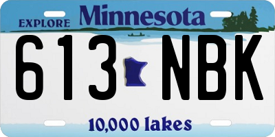 MN license plate 613NBK