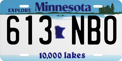 MN license plate 613NBO