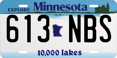 MN license plate 613NBS