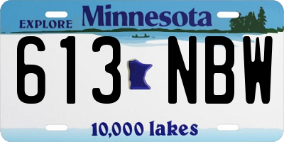 MN license plate 613NBW