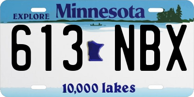 MN license plate 613NBX