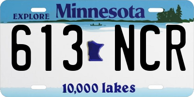 MN license plate 613NCR