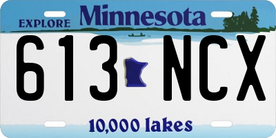 MN license plate 613NCX