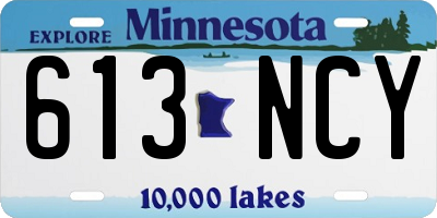 MN license plate 613NCY