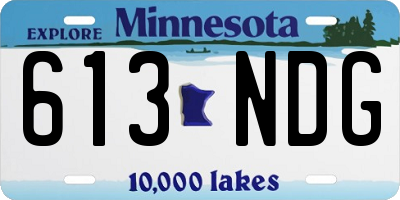 MN license plate 613NDG