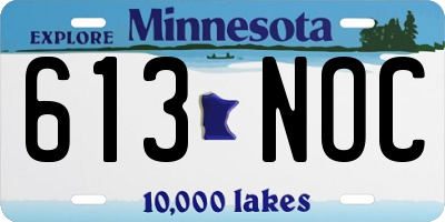 MN license plate 613NOC