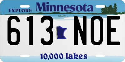 MN license plate 613NOE