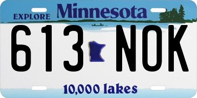 MN license plate 613NOK