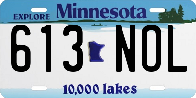 MN license plate 613NOL