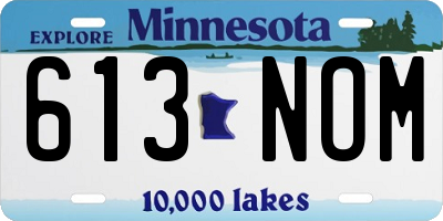 MN license plate 613NOM