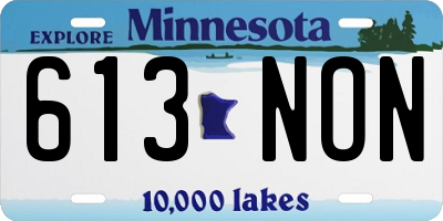 MN license plate 613NON