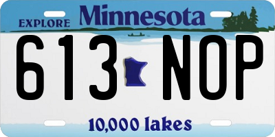 MN license plate 613NOP