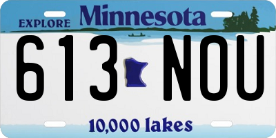 MN license plate 613NOU