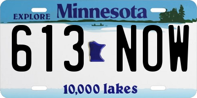 MN license plate 613NOW