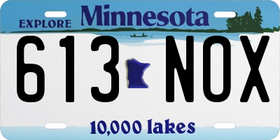MN license plate 613NOX