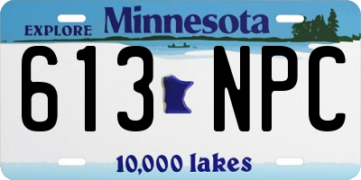 MN license plate 613NPC