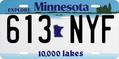 MN license plate 613NYF