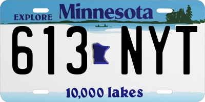 MN license plate 613NYT