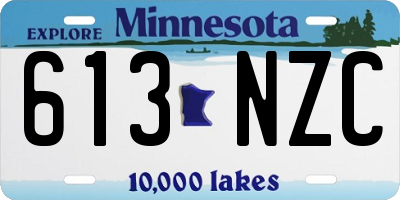 MN license plate 613NZC
