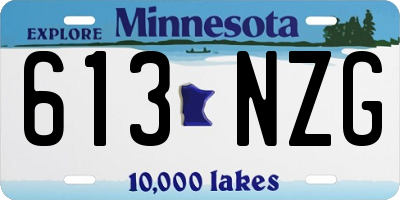 MN license plate 613NZG